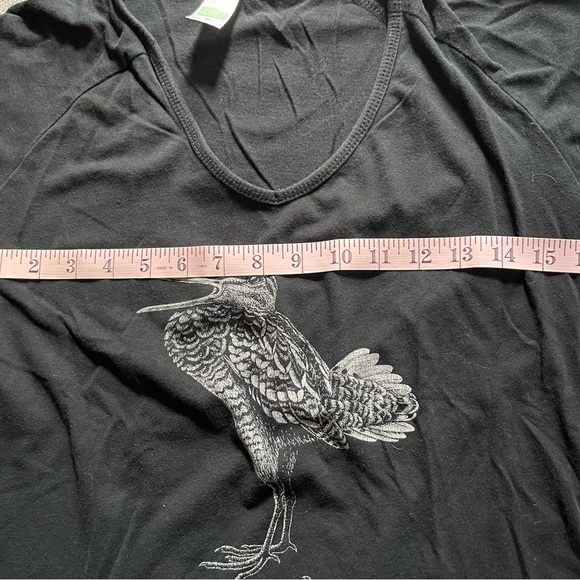 Adler Black T-Shirt With Bird Print Size Medium - Picture 8 of 8